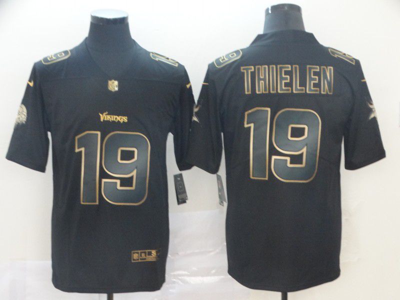 Men Minnesota Vikings #19 Thielen Nike Vapor Limited Black Golden NFL Jerseys->minnesota vikings->NFL Jersey